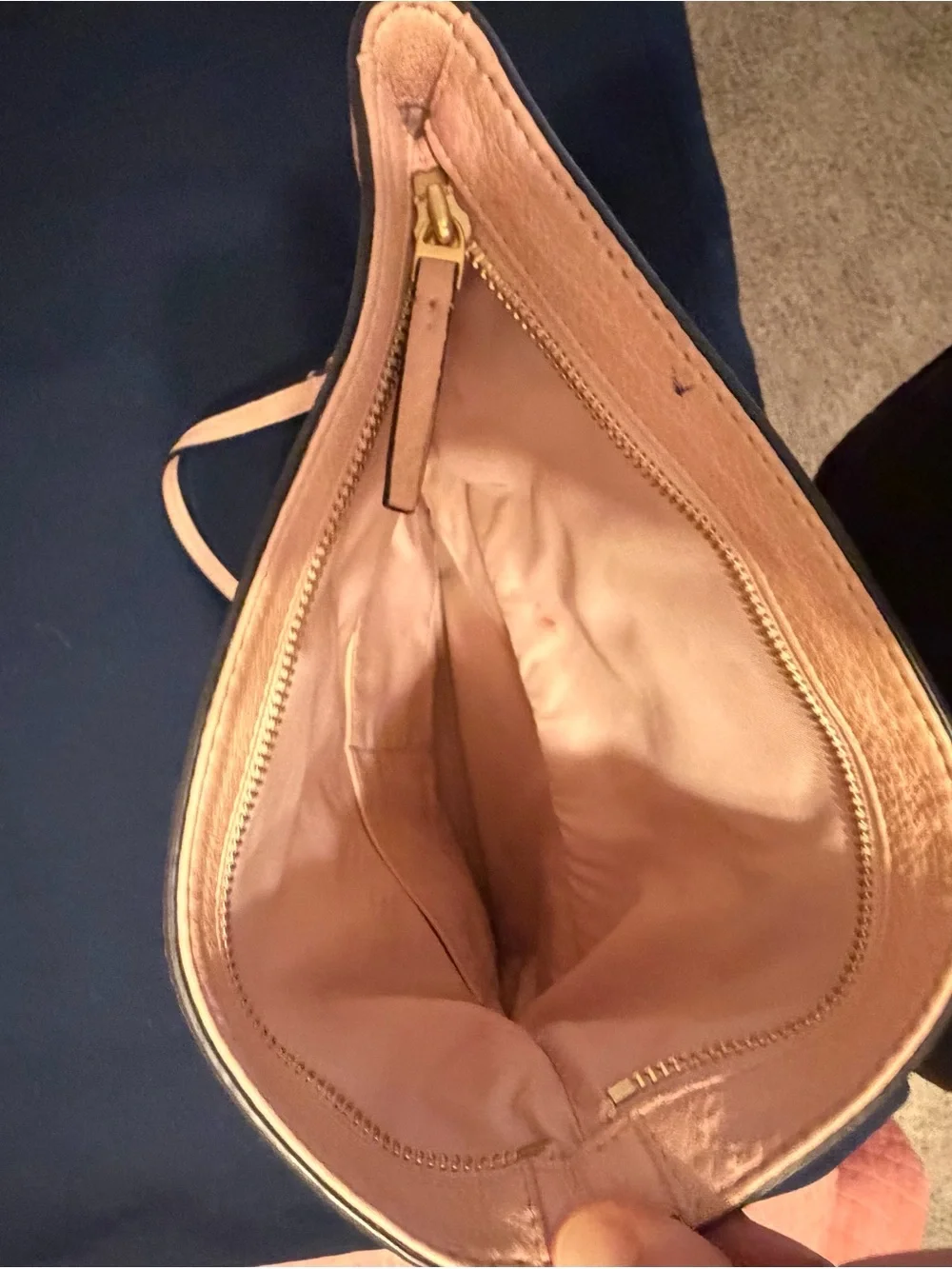 Tory Burch Blush Leather McGraw foldover Gold Hardware